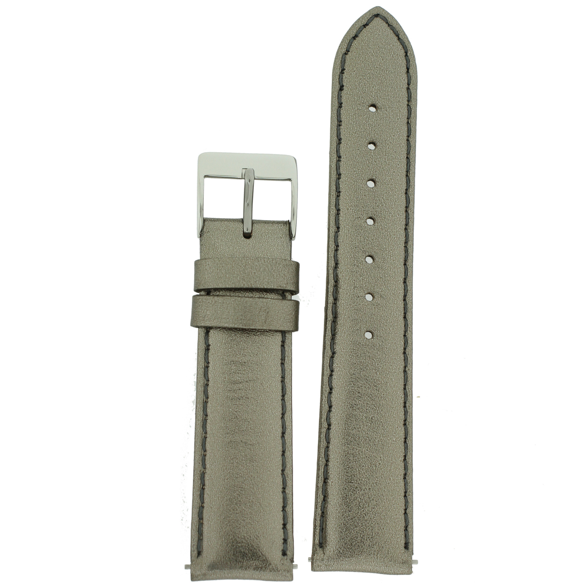 Bronze Metallic Leather Watch Band in Quick Release Spring Bars | TechSwiss