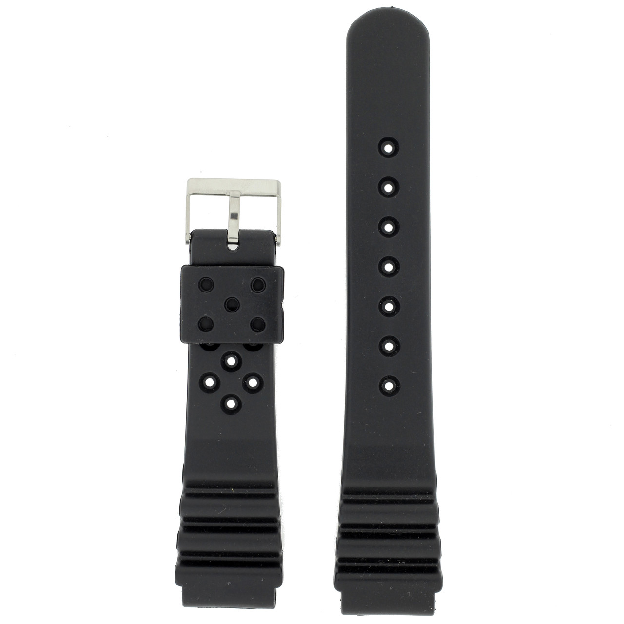 26mm Black Rubber Diver Watch Strap For Oris TT2 William F1 40.5mm - Deployment Buckle
