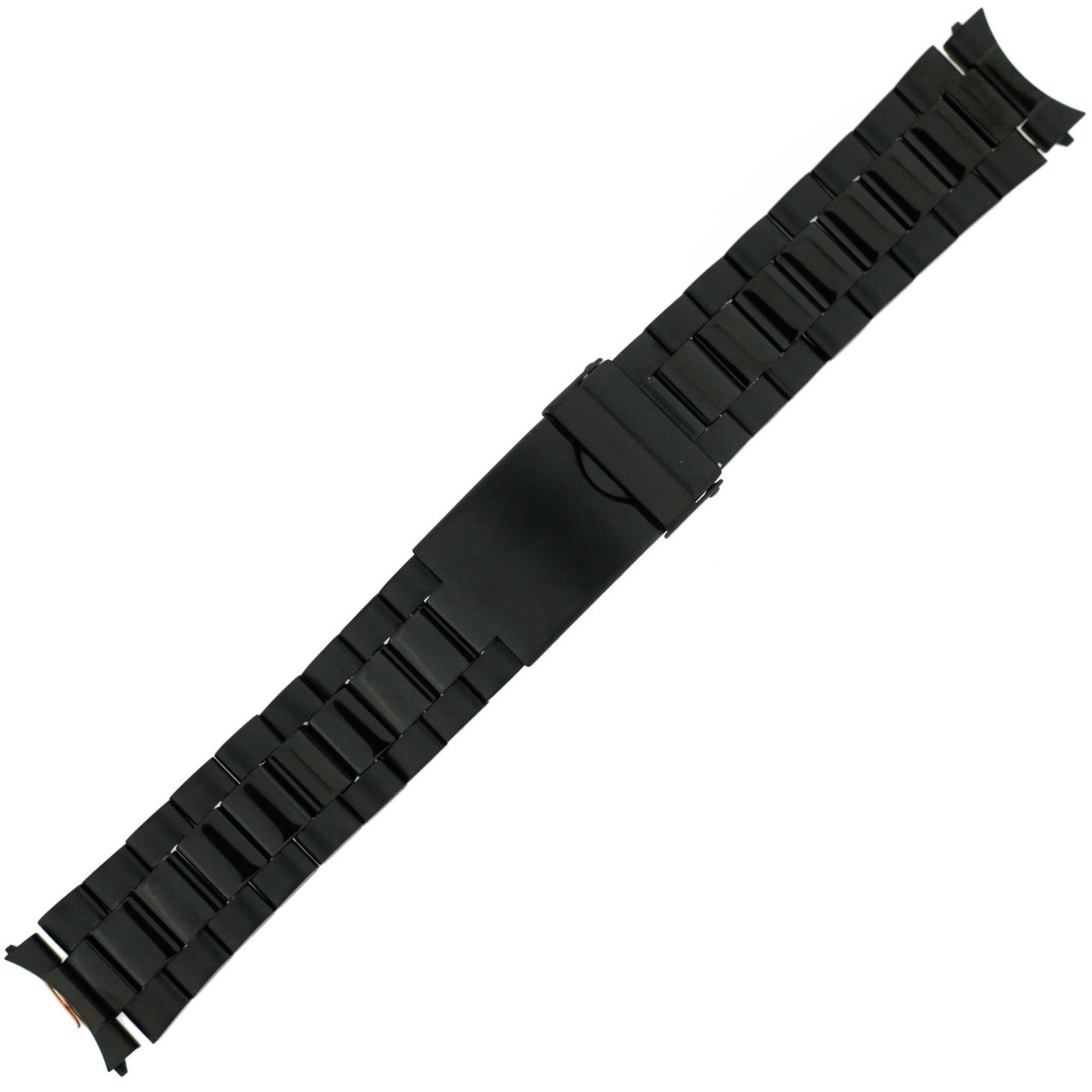 black stainless steel watch strap