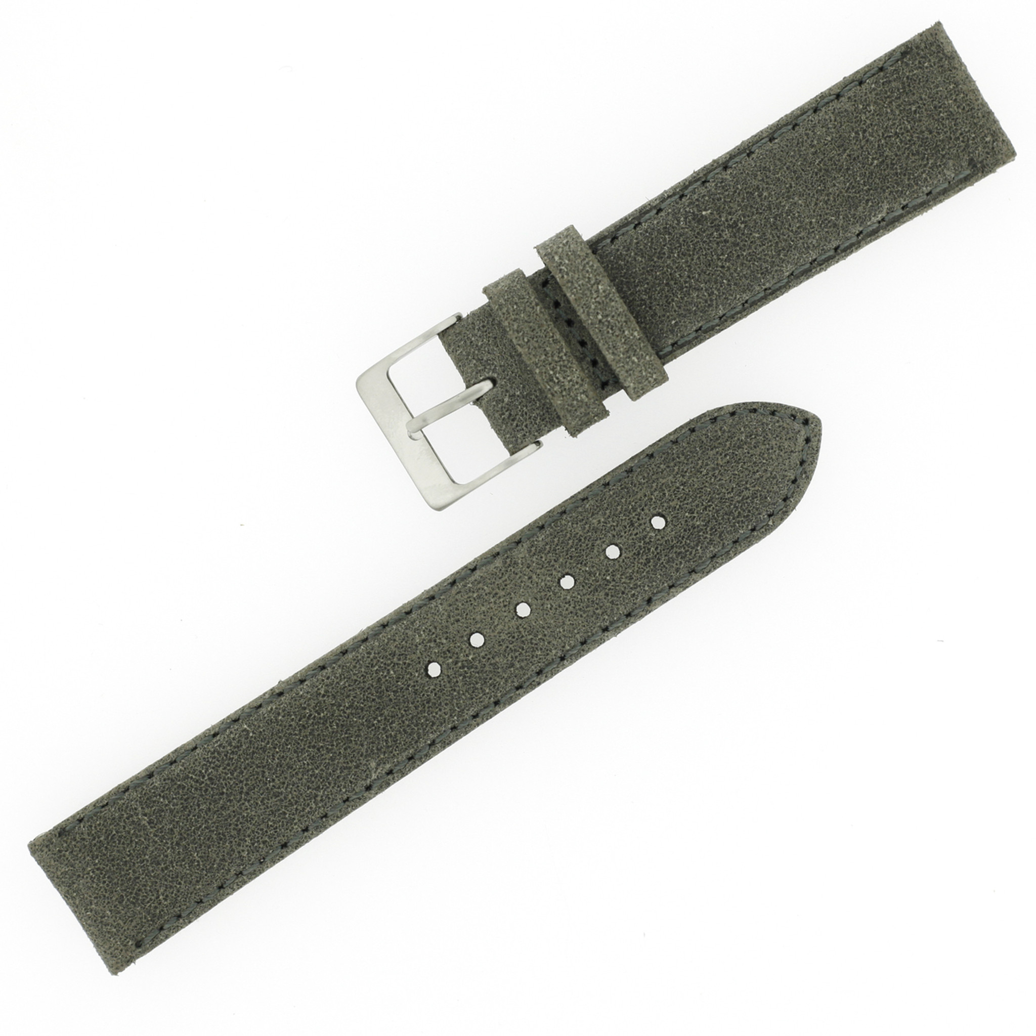 Distressed Gray Leather Watch Band Grey Vintage Look Watch Strap TechSwiss