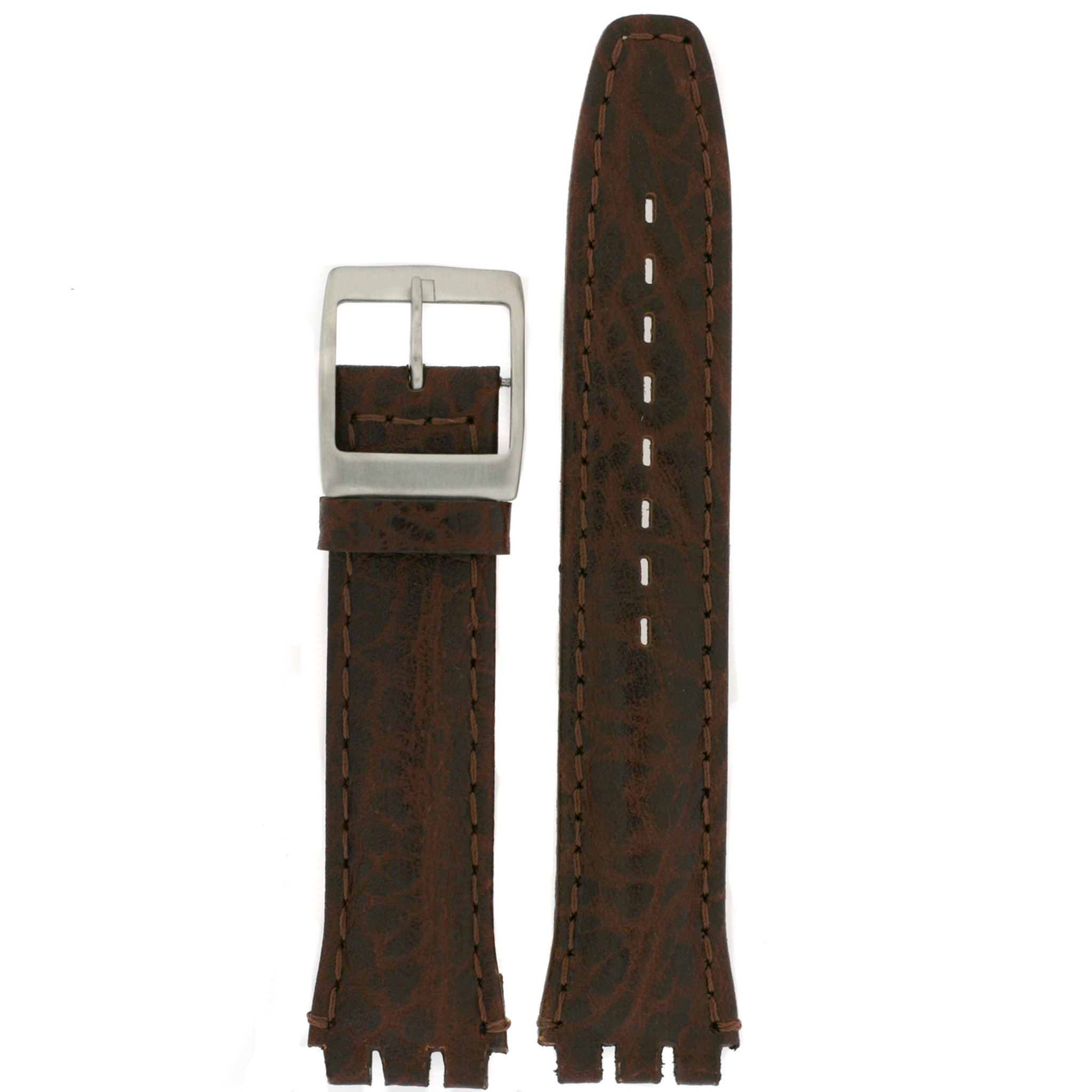 Quick Release Scratches Brown Italian Leather Watch Strap