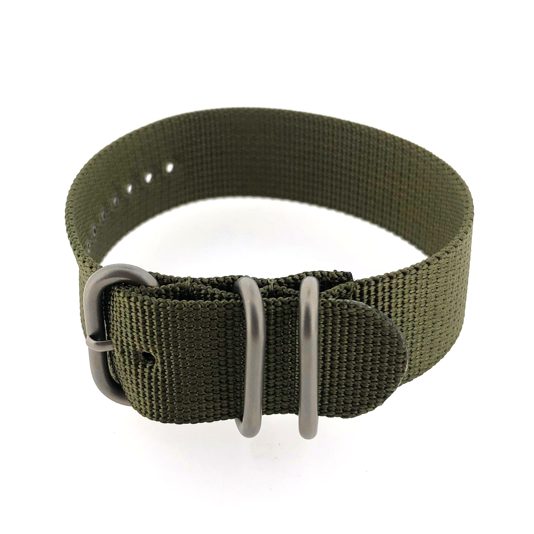 I navnet Visum Aflede Green 22mm Military Style Nylon Watch Band Replacement Band TechSwiss
