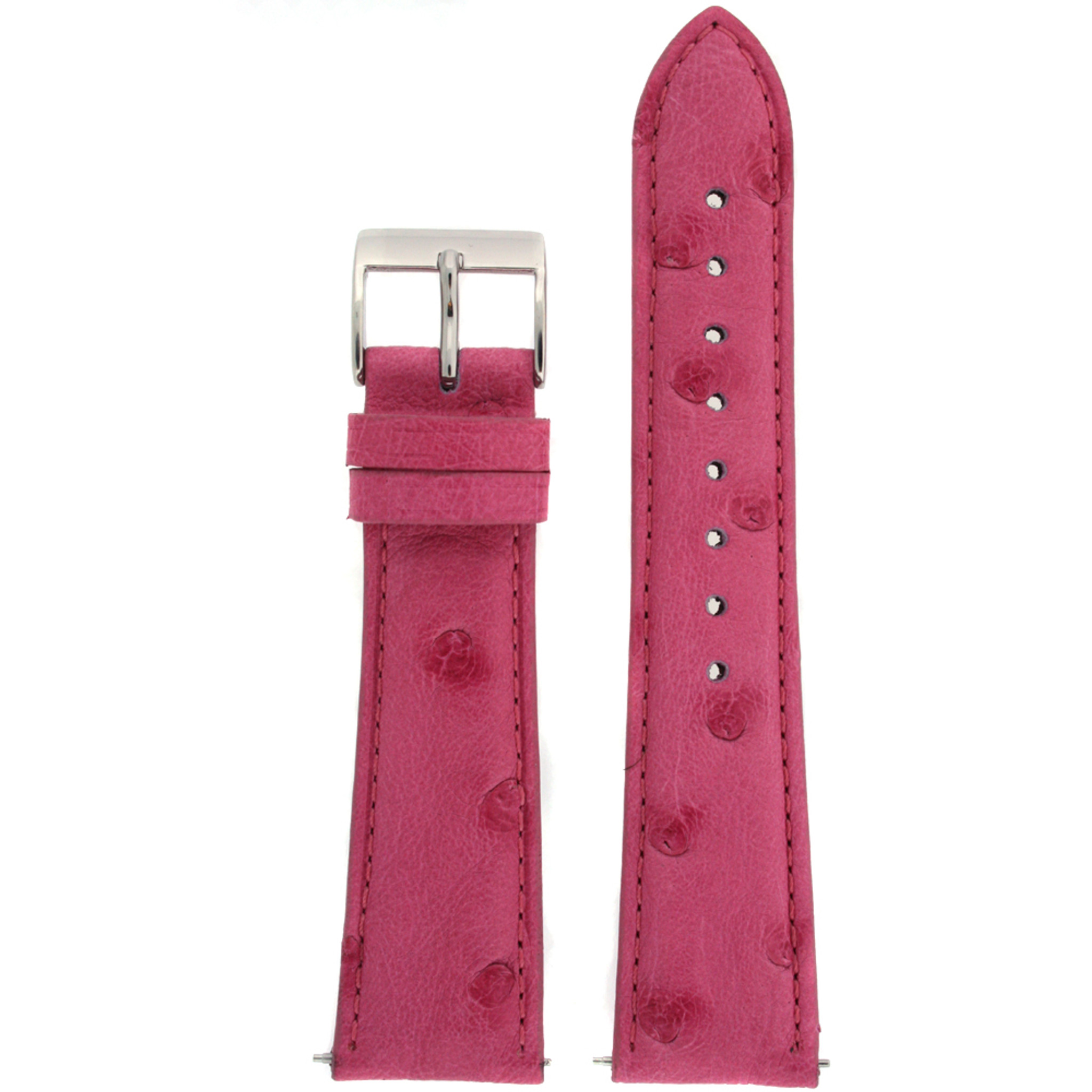 Genuine Ostrich Skin Watch Band Pink Replacement Strap Tech Swiss