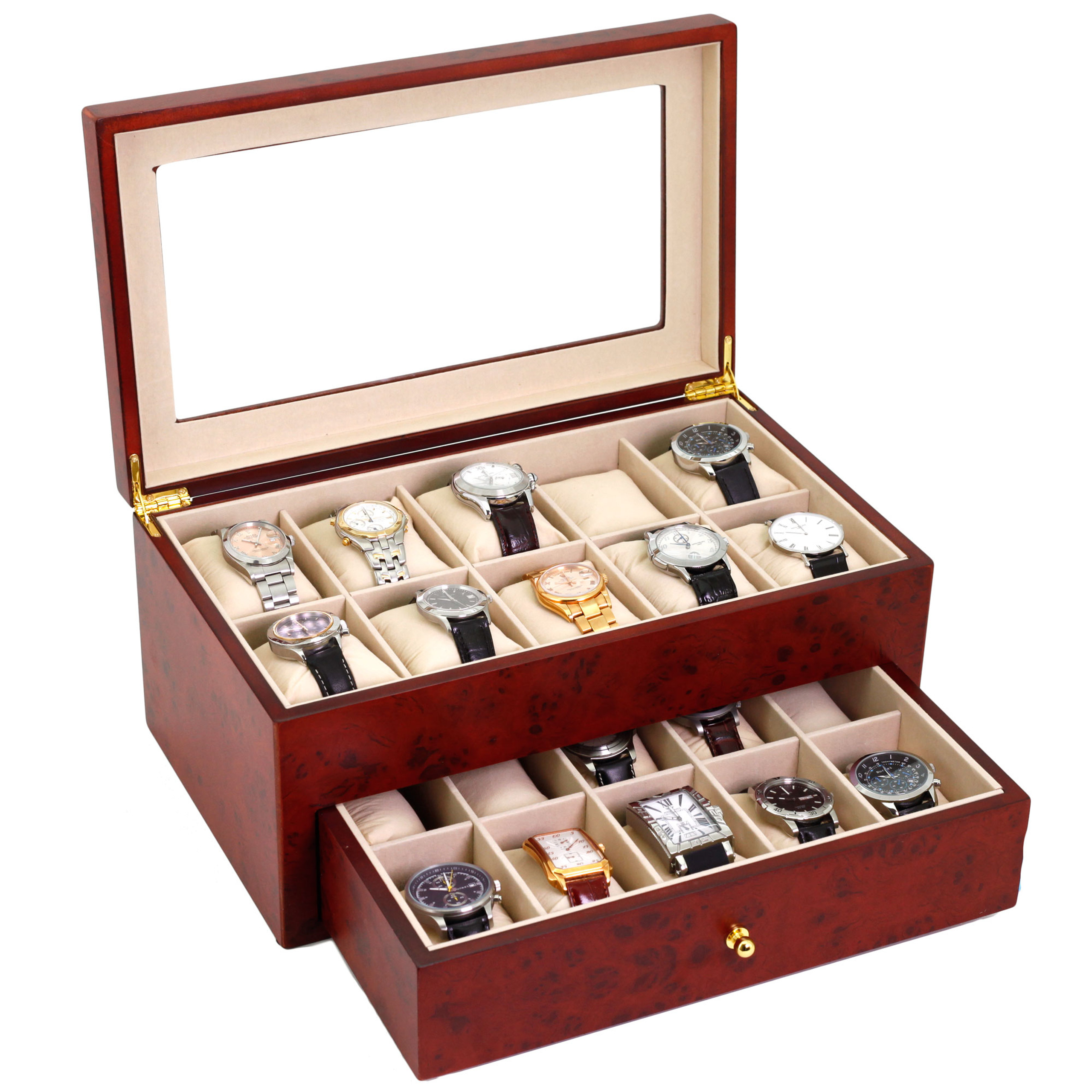 Wood Watch Box for 12 - 24 Watches | Storage Case