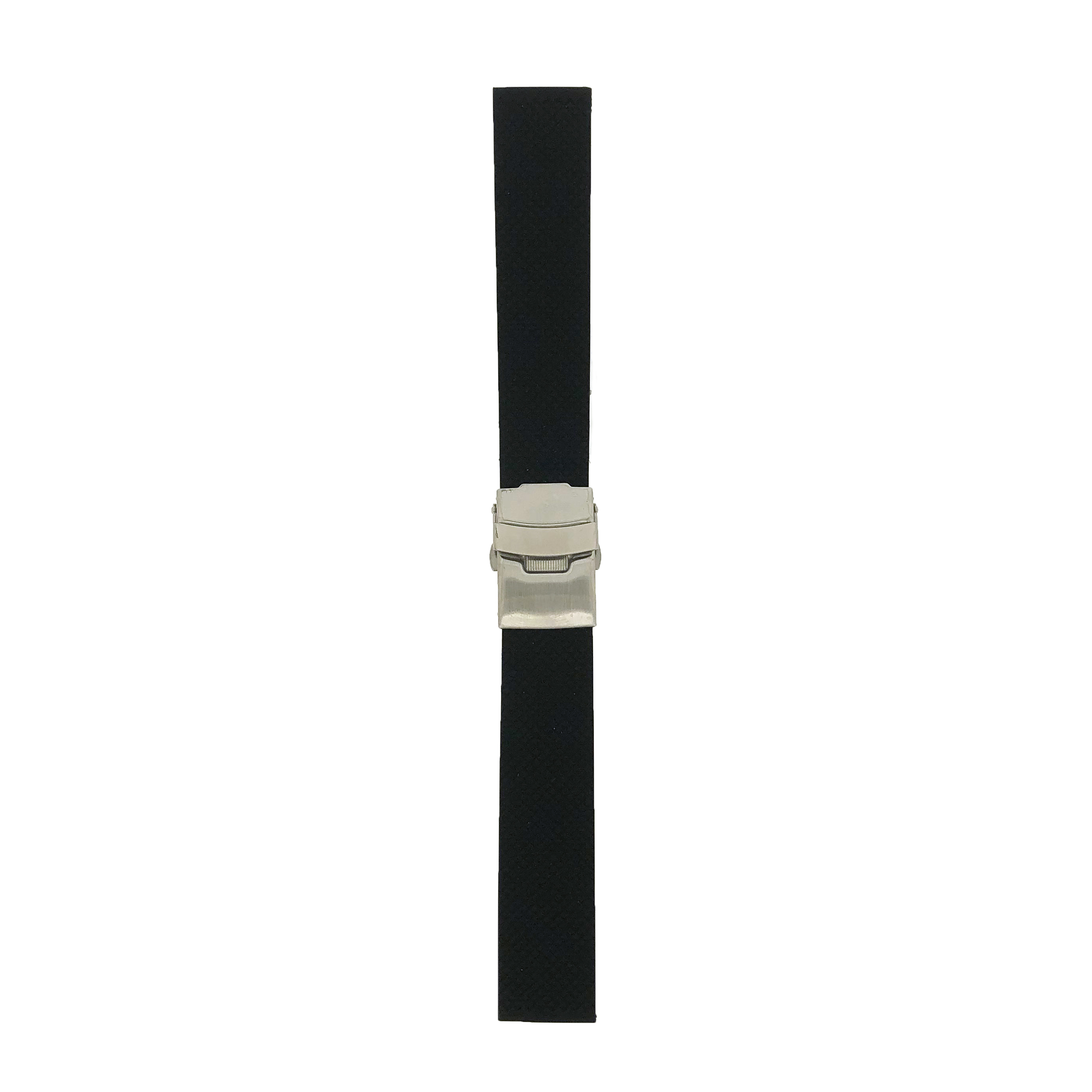 20mm Silicone Rubber Watch Band for Steel Buckle - Unisex Replacement Strap Black Silicone Watch Strap | Black Rubber Watch Bands from  main image 2