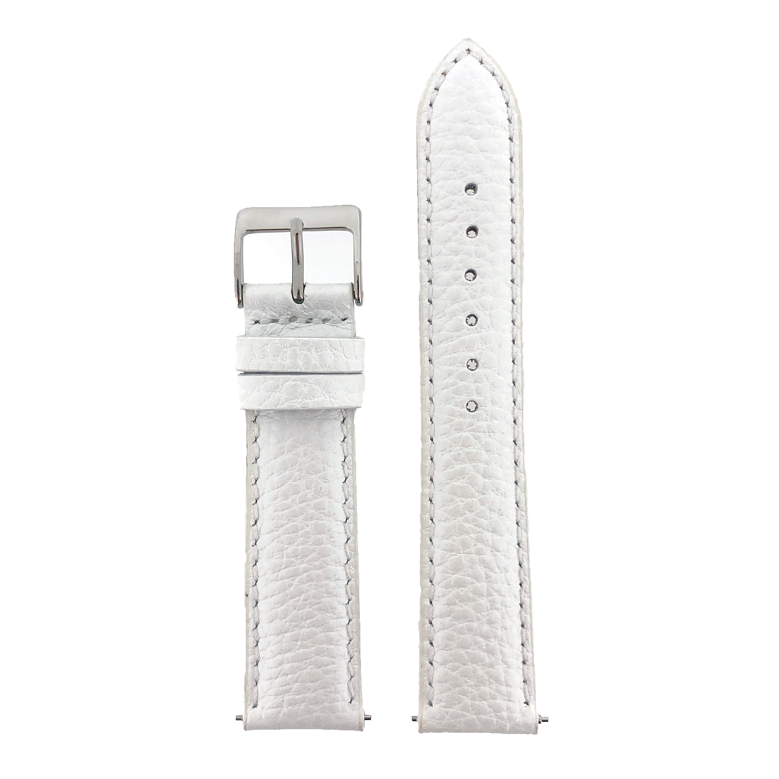 Leather Watch Band in White Quick Release Replacement Straps