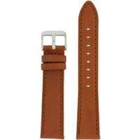 Brown Leather Watch Band with Stainless Steel Buckle | TechSwiss LEA454 | Main