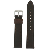 Brown Leather Watch Band with Stainless Steel Buckle | TechSwiss LEA455 | Main