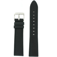 Black Leather Watch Band with Stainless Steel Buckle | TechSwiss LEA456 | Main