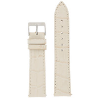 Beige Leather Crocodile Embossed Watch Band | Cream Watch Strap | Leather Watch Band | TechSwiss LEA900 | Main