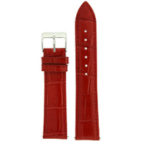 Red Leather Crocodile Embossed Watch Band | Watch Strap Red | Leather Watch Band | TechSwiss LEA940 | Main