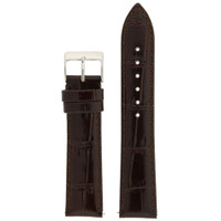 Brown Leather Crocodile Embossed Watch Band | Quick Release Watch Strap | Leather Watch Band | TechSwiss LEA980 | Main