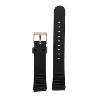 18mm Watch Band Replacement Rubber Plastic Black Sport Strap Waterproof