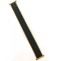 Watch Band Expansion XL Long Stretch Metal Black Gold Tone Mens 16-22mm