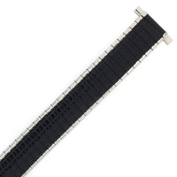 Watch Band Expansion XL Long Stretch Metal Black-Silver Tone Mens 16-22mm