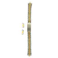 Watch Band Jubilee Style Link Metal Two-Tone Ladies Curved Ends Replacement Bracelet