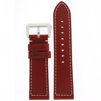 Watch Band Leather Navy Red White Stitching Heavy Buckle 20mm 22mm