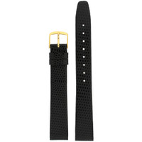 Extra Long Leather Watch Band XL Black Lizard Grain 10mm - 18mm