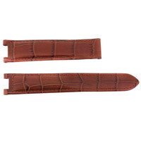 18mm Leather Watch Band Crocodile Grain Light Brown 35mm Fits Cartier Pasha 2324