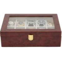 Burl Wood Watch Case with Display Window | TechSwiss TSAA31-576 | Front