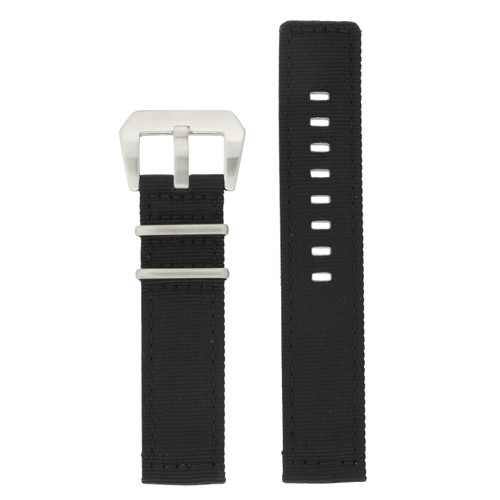 Extra Long Leather Watch Band in Black TechSwiss Replacement Straps