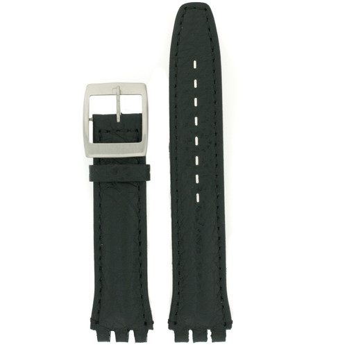 Swatch Style Watch Band Black Leather Replacement Bands Tech Swiss