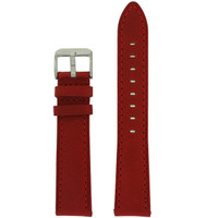 Red Leather Watch Band with Stainless Steel Buckle | TechSwiss LEA450 | Main