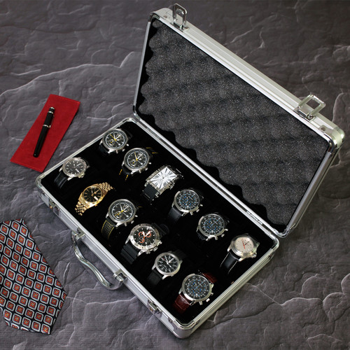 Aluminum Watch Case Briefcase Storage TechSwiss