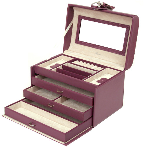Leather Watch Box Deep Red Crocodile Print TechSwiss