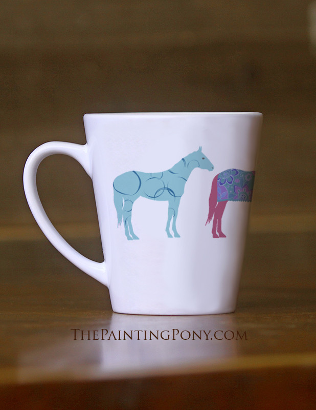 Fun Horses Equestrian Latte Mug The Painting Pony