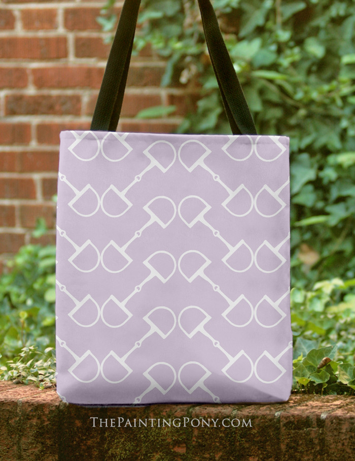 Equestrian Drawn Pattern Print Leather Tote Bag main image 0