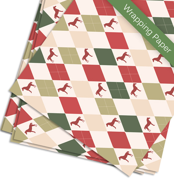 Vintage Harlequin Horse Christmas Gift Wrapping Paper The Painting Pony