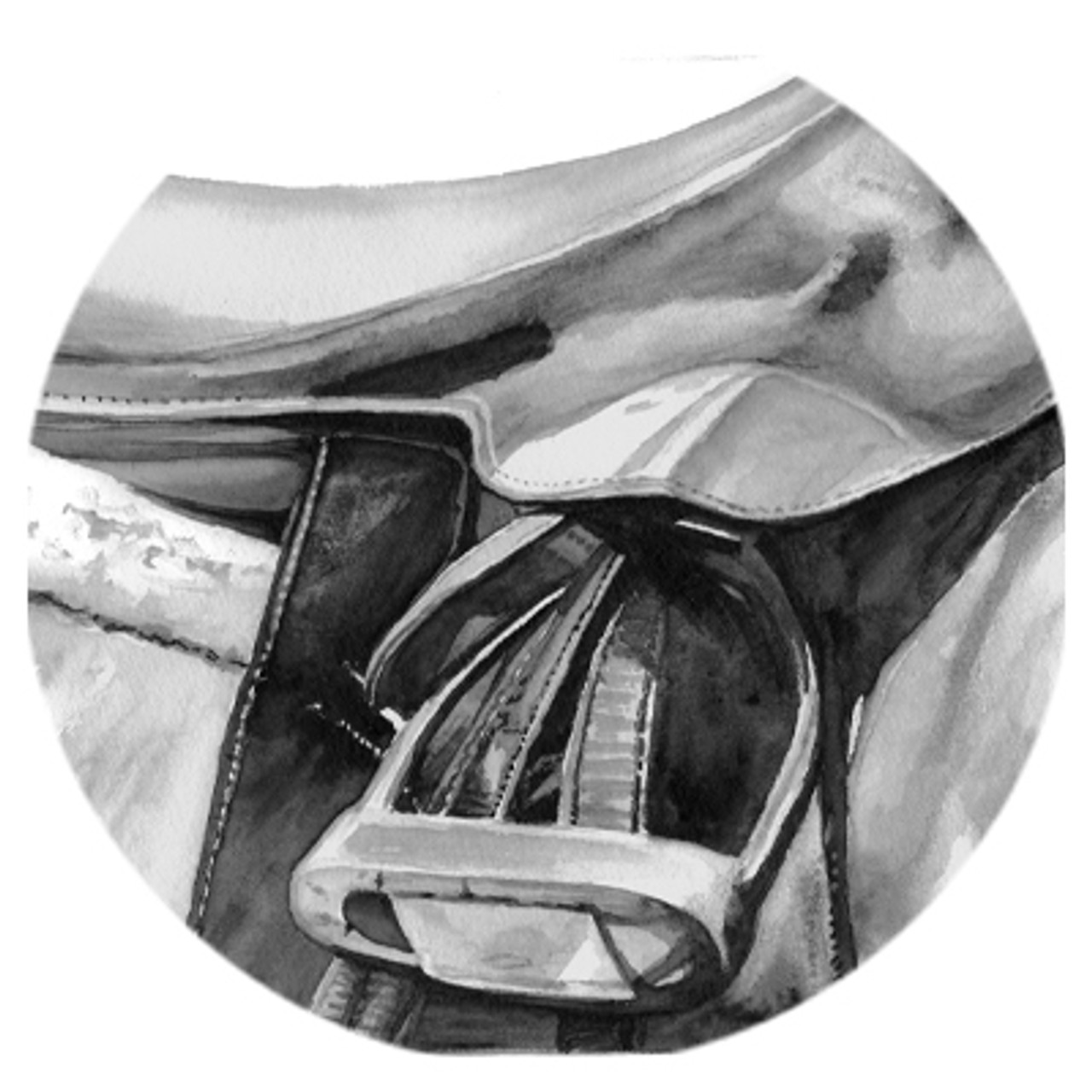 Watercolor Saddle and Stirrup Detail