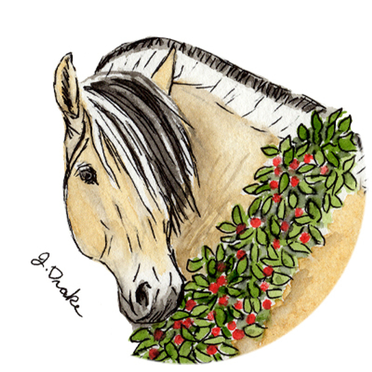Christmas Fjord Watercolor