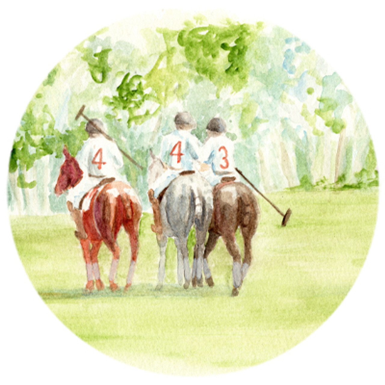 Polo Players Watercolor