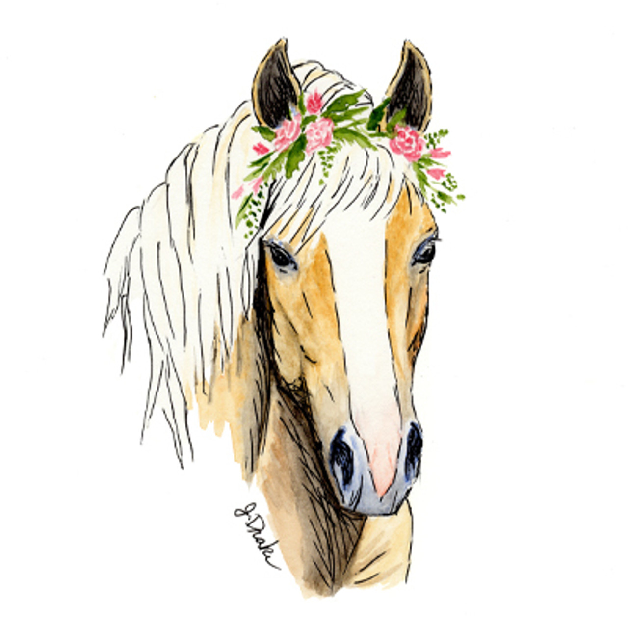 Whimsical Haflinger Horse Watercolor