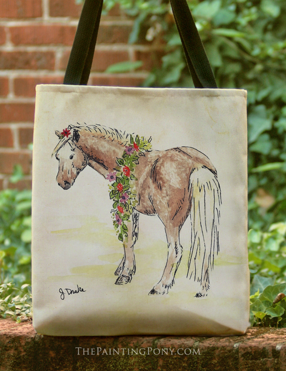 Watercolor Pony Art Tote Bag