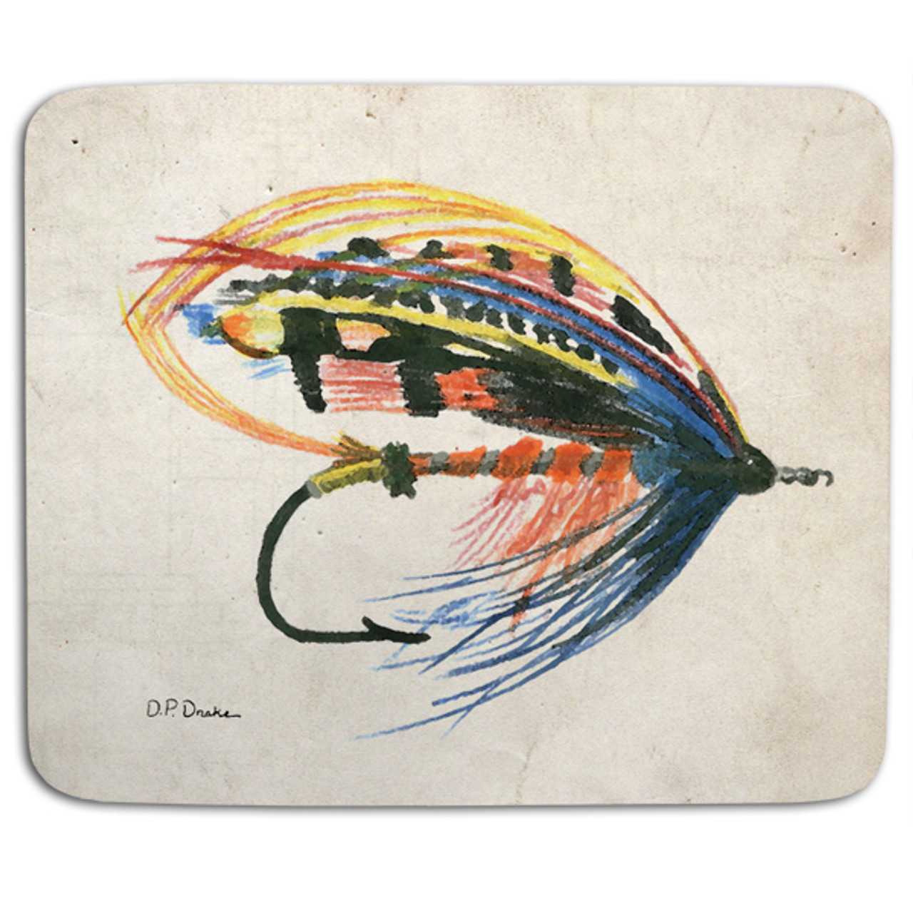 Salmon Fly Fishing Lure Art Mousepad - The Painting Pony