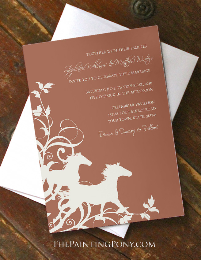 Galloping Horses Wedding Invitation (10 pk) (You Choose The Colors
