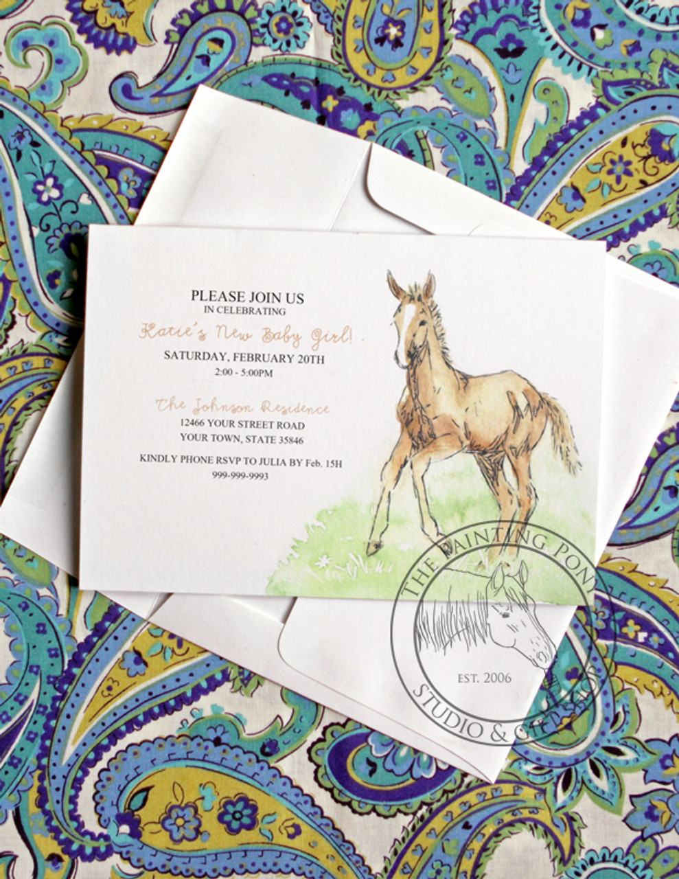 Horse baby hot sale shower invitations