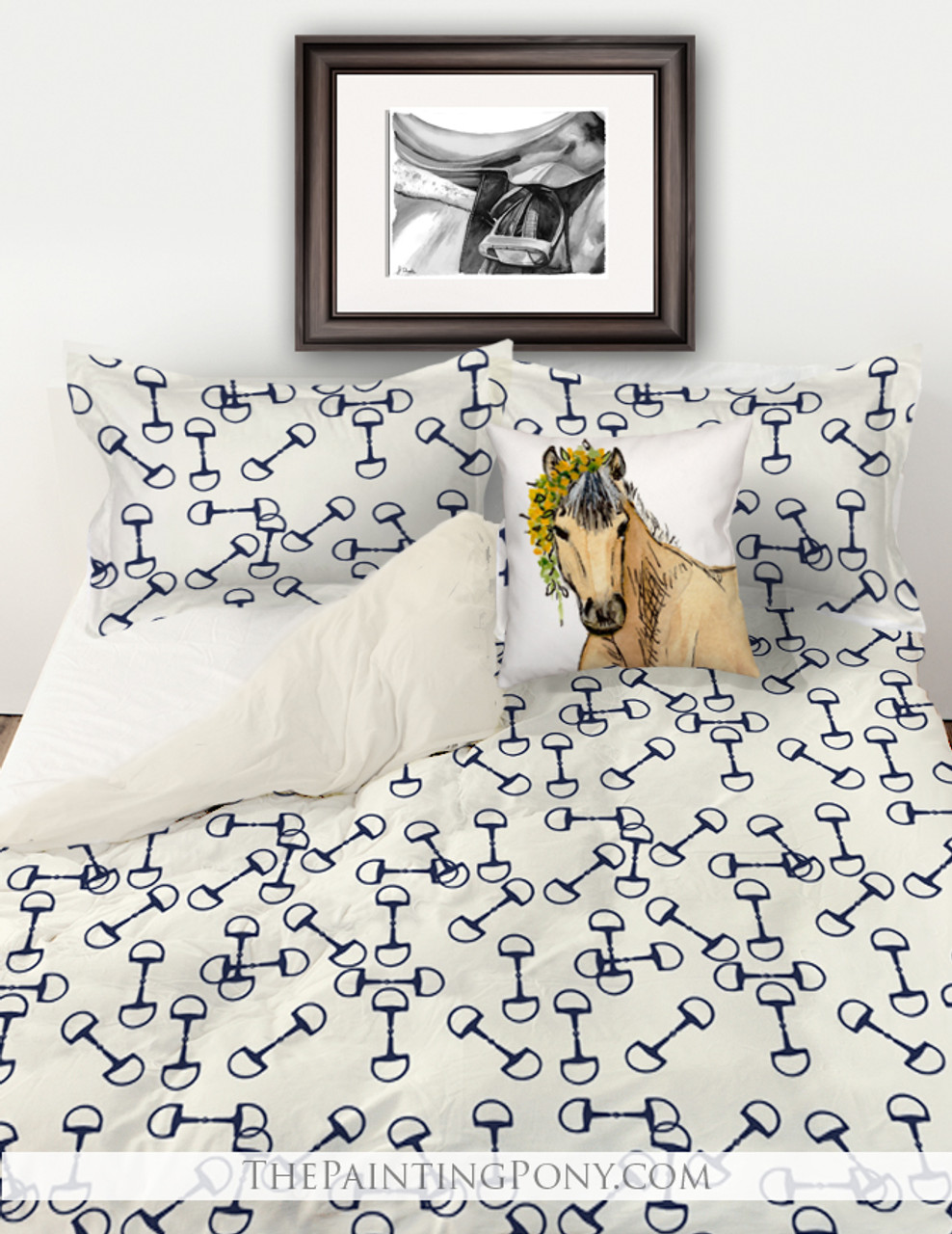 Equestrian Horse Bits Pattern Bedding Set