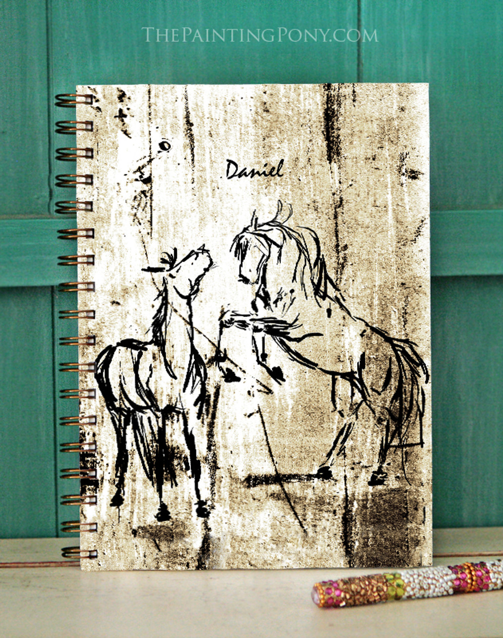 Rustic Rearing Horse Art Bullet Journal The Painting Pony