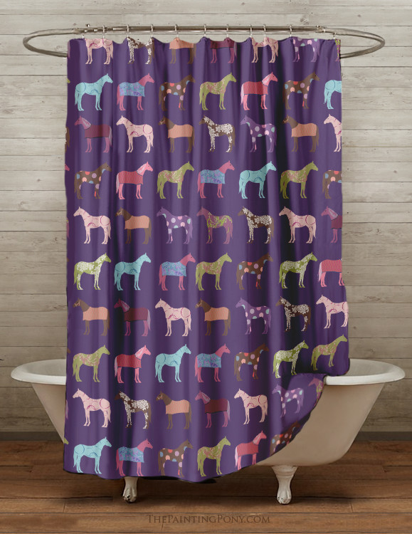Fun Horse Pattern Shower Curtain The Painting Pony