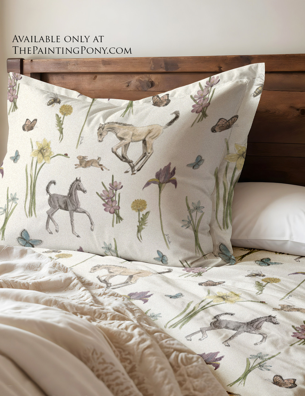 Equestrian Floral Pattern Print Duvet Cover Bedding Set main image 0