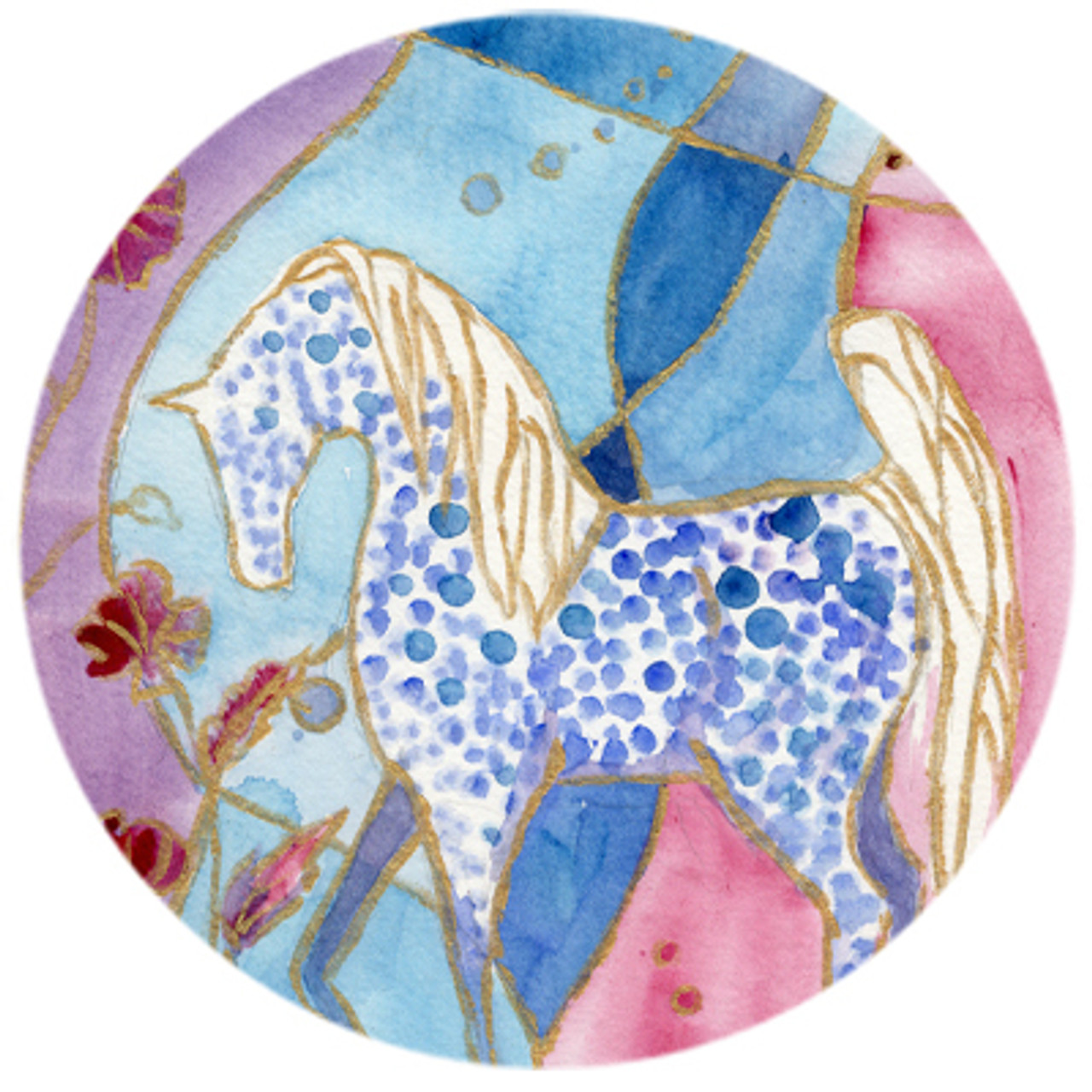 Abstract Watercolor Horse Art Wind Song