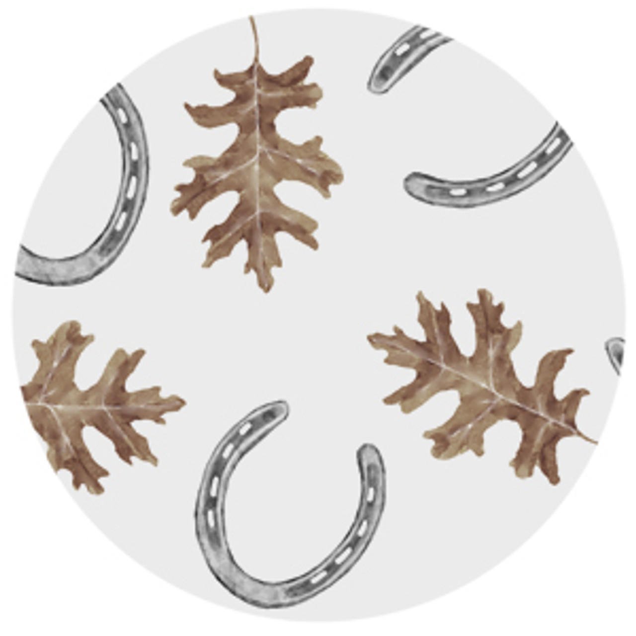 Fall Watercolor Horse Shoes and Leaves