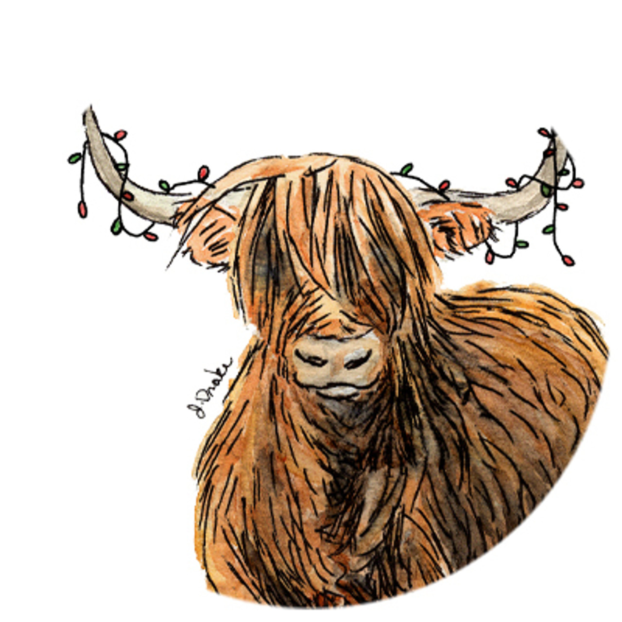 Festive Highland Cow