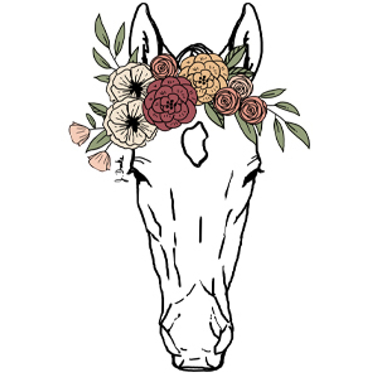 Bohemian Horse Head Graphic Art