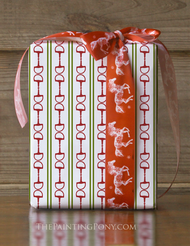 Horse Bits Equestrian Gift Wrapping Paper The Painting Pony