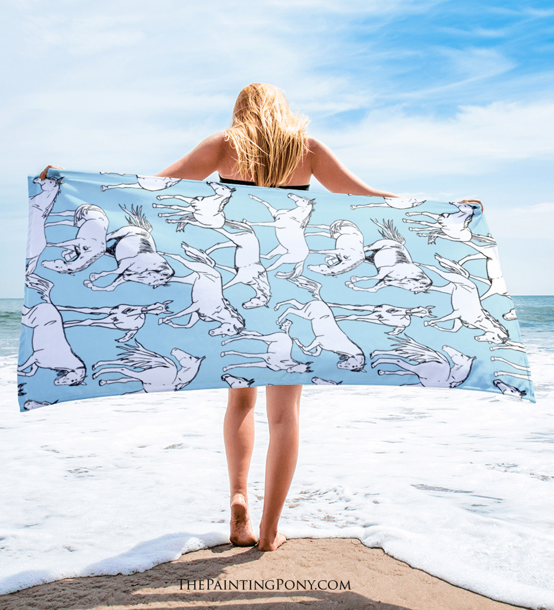 Horses All Over Equestrian Beach Towel - The Painting Pony